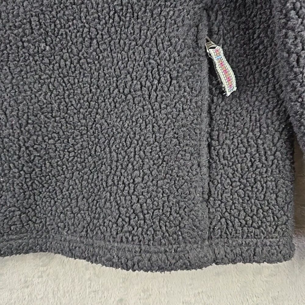 LL Bean Pullover Womens Medium Black Hi-Pile Fleece Kangaroo‎ Pocket Outdoors - Picture 6 of 10